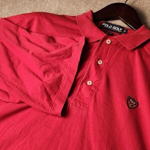 Polo Golf Ralph Lauren Mens XL Red Short Sleeve Polo Shirt Embroidered Logo